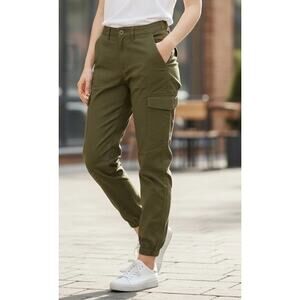 Gap Girlfriend Joggers Khaki Utility Cargo Midrise New W/Tags Relaxed Size 4